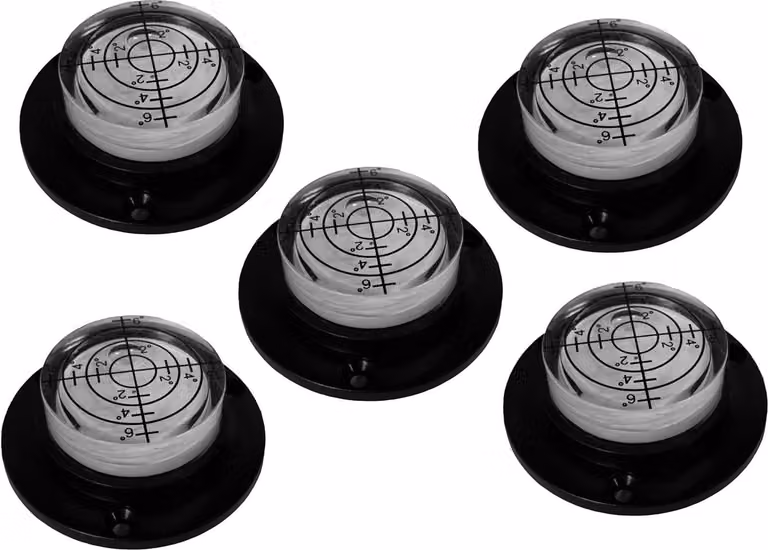 Set di 5 livelli rotondi con fori per le viti (nero)