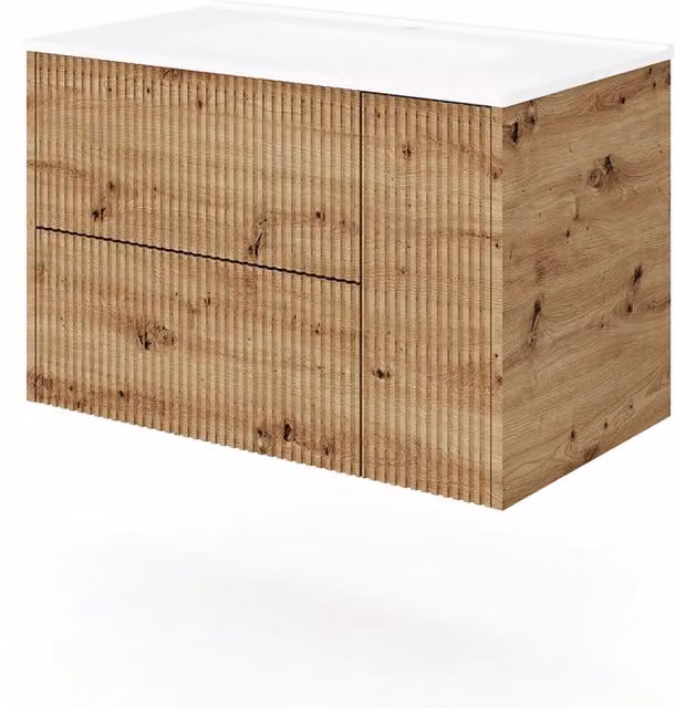Base sospesa mobile bagno DH TRIO cannellato cm 81x46