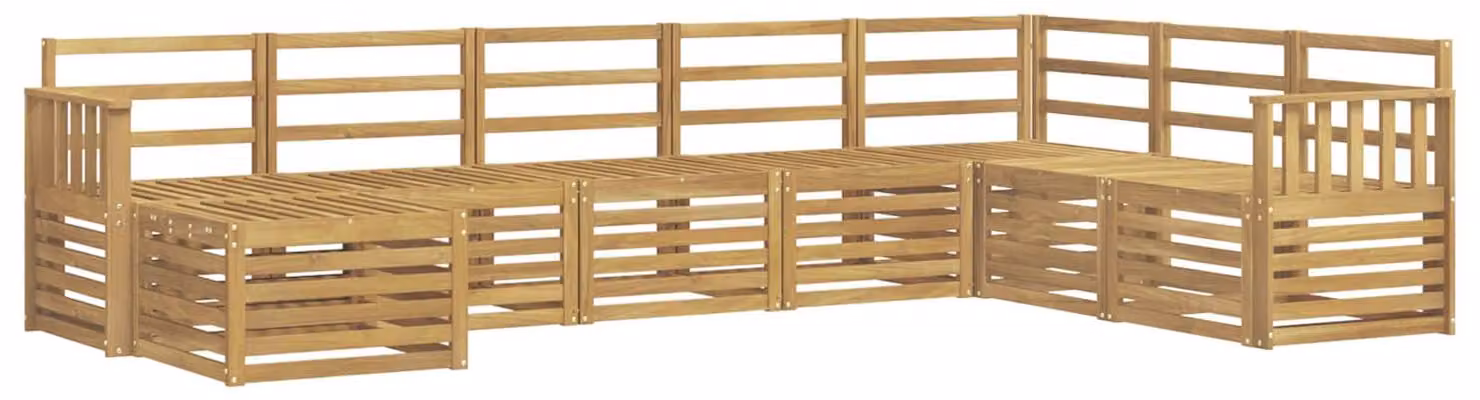 Set di divani da esterno, 8 pezzi, colore bianco, dimensioni 306 x 187,5 x 73 cm