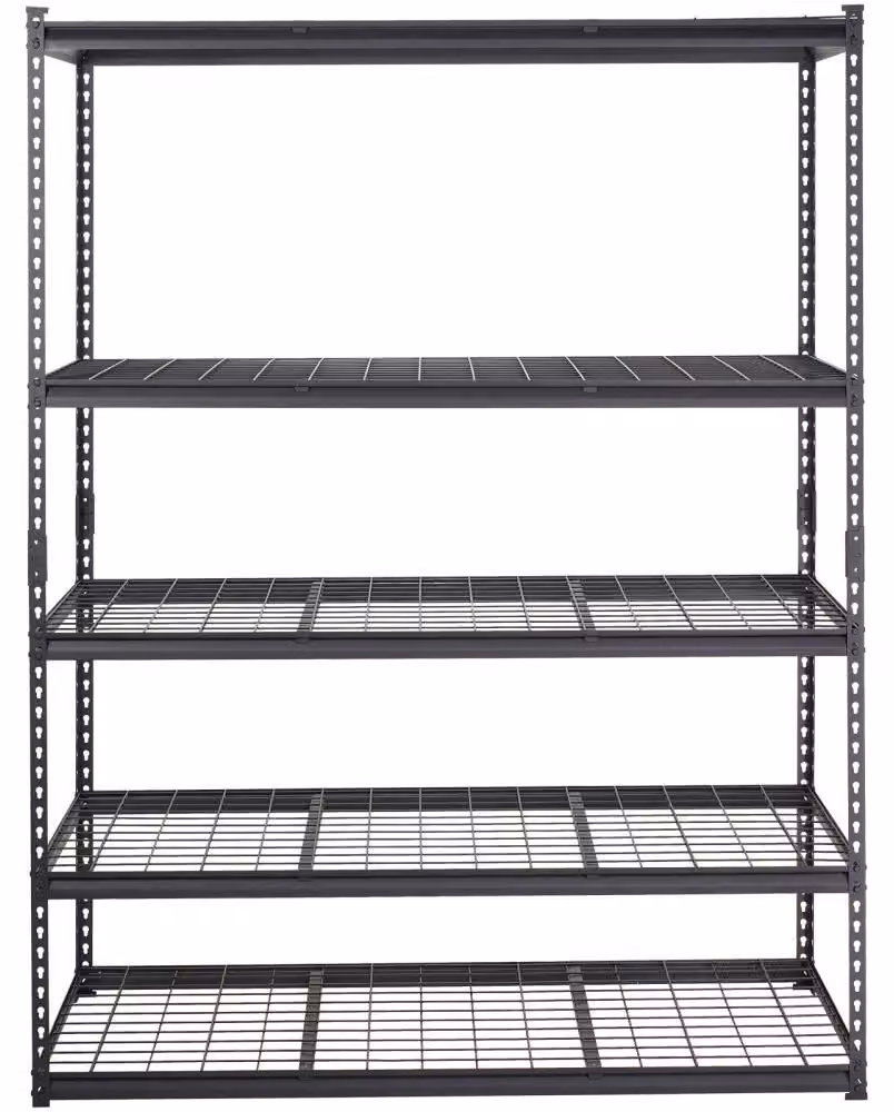 Scaffale metallico a 5 ripiani, regolabile, dimensioni 152,4 x 61 x 198,1 cm
