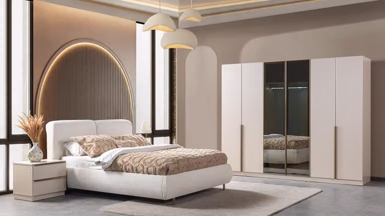 Comodino Bett 2x, armadio, camera da letto, stile moderno, colore bianco