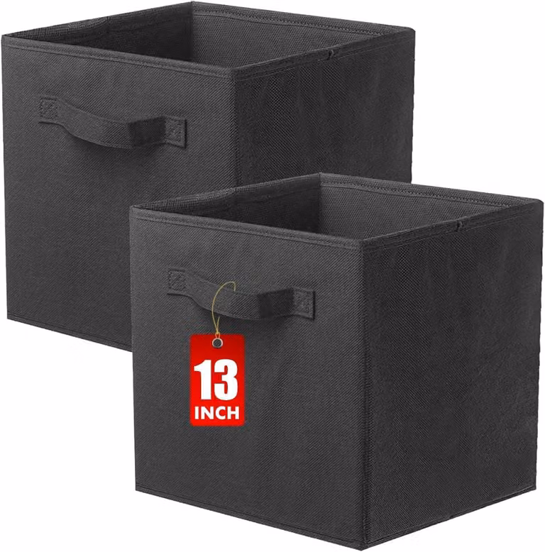 Contenitori pieghevoli in tessuto, dimensioni 33 x 33 x 33 cm, ideali per riporre vestiti
