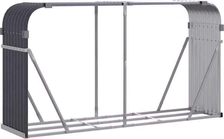 Portaceppi Antracite 180x45x100 cm in Acciaio Zincato