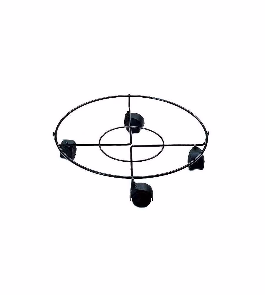 Portavaso Ruote Tondo Nero Cm 30 Buzzi