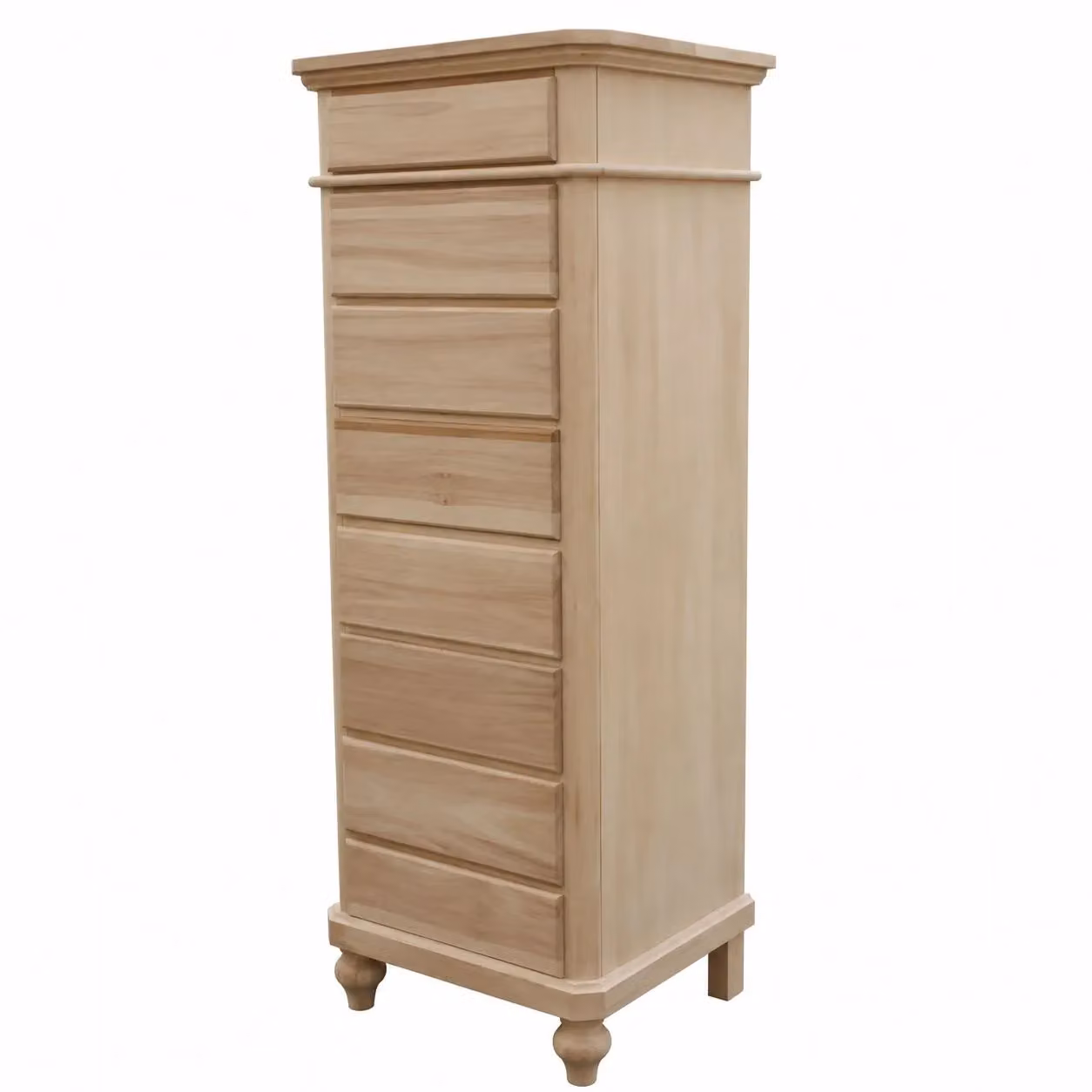 Cassettiera in legno grezzo con 8 cassetti Mobili 2G L/P/H: 55 x 45 x 149 cm – 2