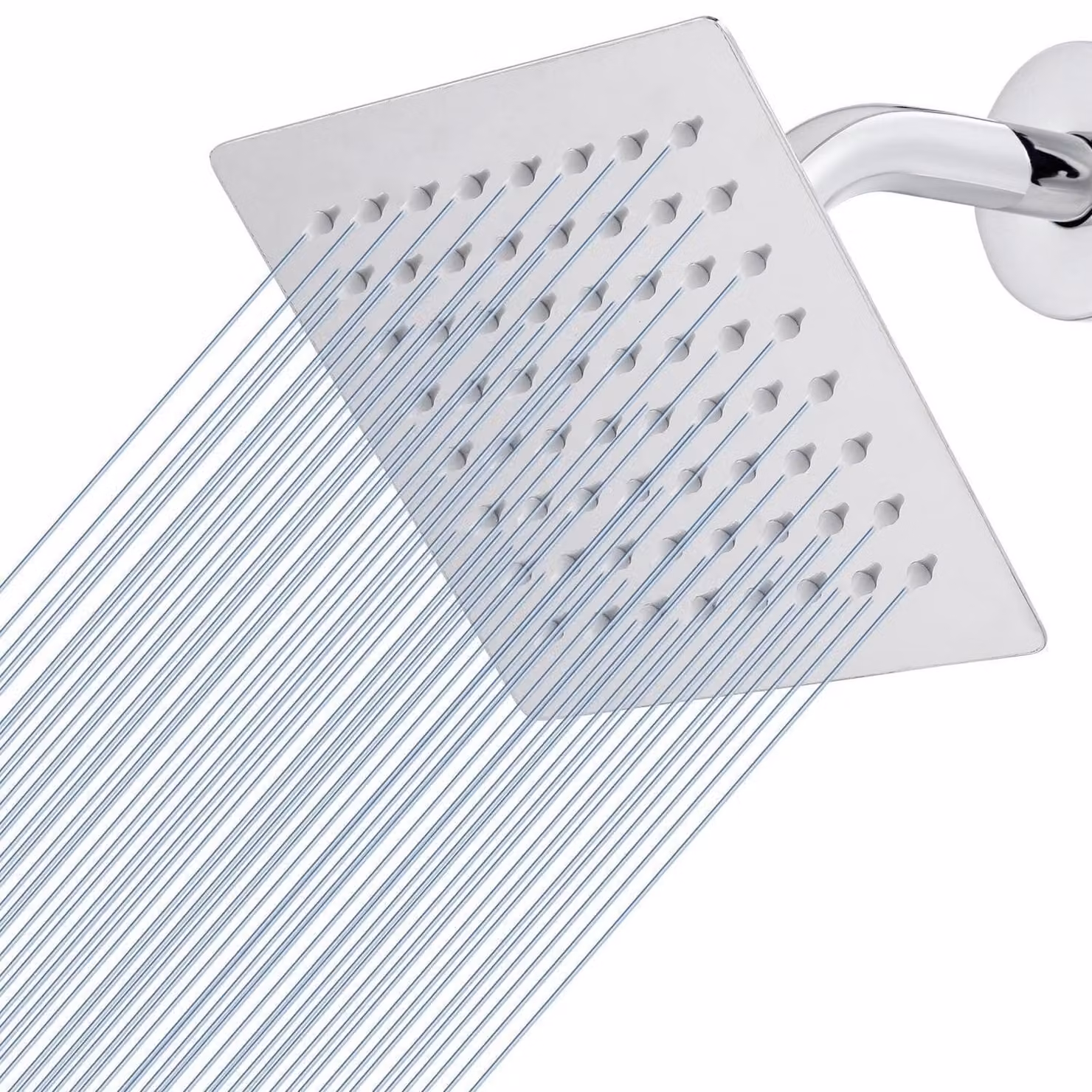 Doccia a pioggia in acciaio inossidabile 304, quadrata, 15 cm, soffione per doccia cromato ad alta pressione