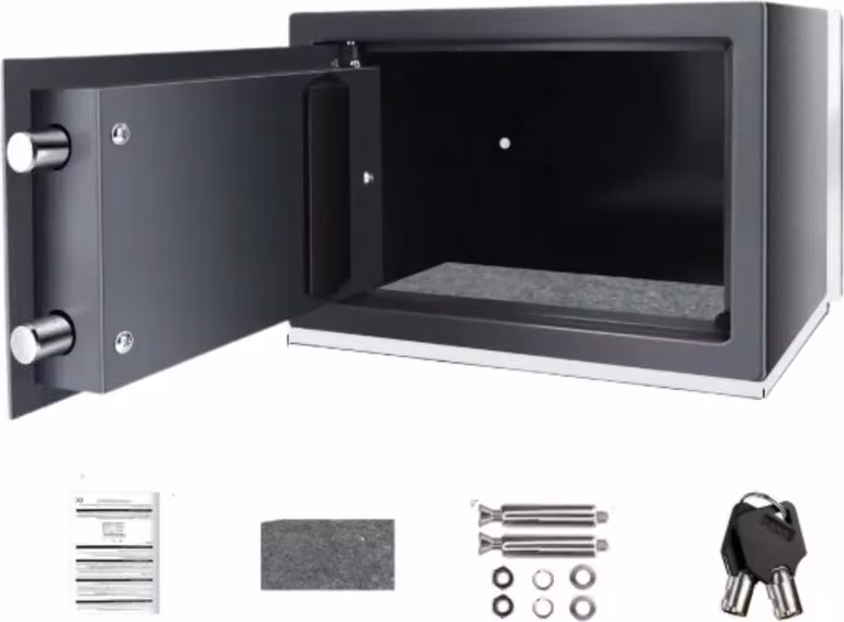 Cassaforte ignifuga e impermeabile Zyren - Cassaforte elettronica di sicurezza con doppia tastiera digitale e 2 chiavi di emergenza - Cassetta di sicurezza per casa e ufficio