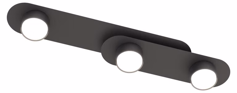 Lampada a sospensione STILO nera 3xGX53x10W in metallo, dimensioni: 10x70x13 cm, IP20, Emibig