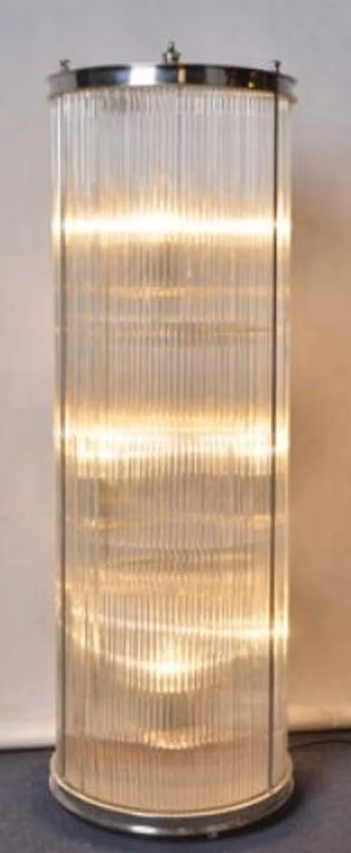 Casa Padrino lampada da terra per soggiorno argento Ø 32 x H. 100 cm - Lampada da terra rotonda