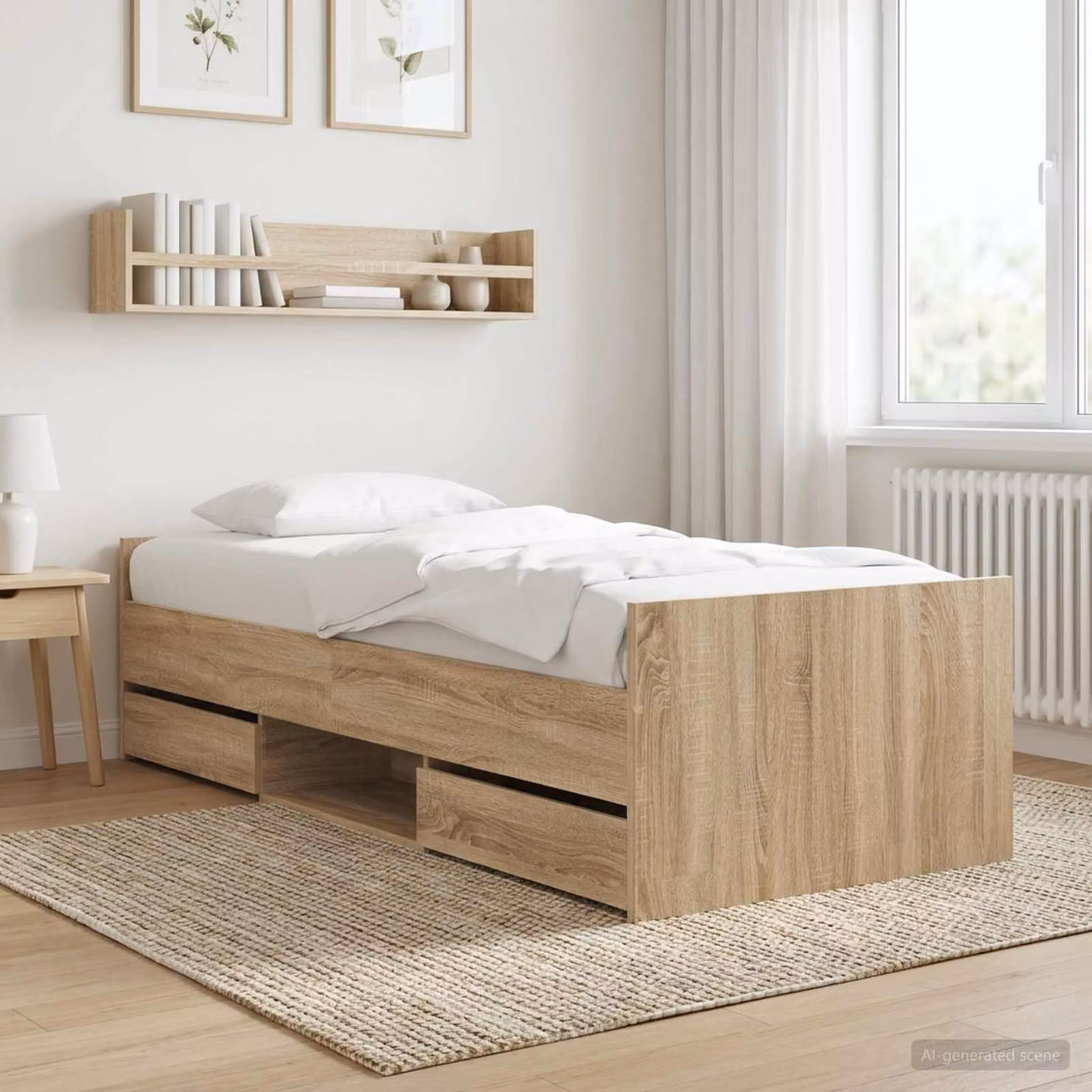 Struttura del letto vidaXL in legno ingegnerizzato color rovere sonoma