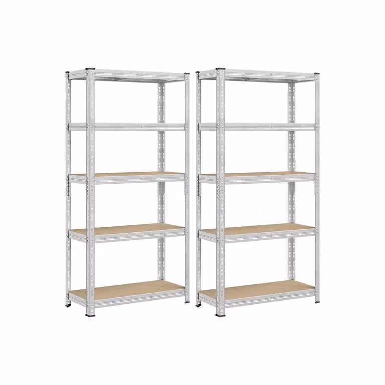 Scaffale robusto in metallo con ripiani regolabili, 40P x 90l x 180H cm / 2
