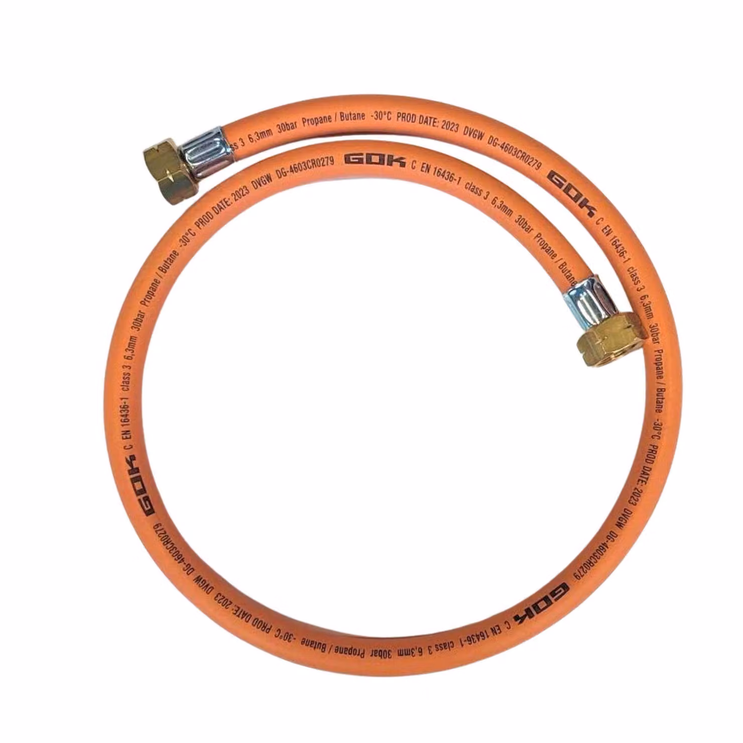 Tubo flessibile per gas propano-butano Zatechs ad alta pressione 1 m 30 bar Ø6,3 mm 2x 21,8 mm Filettatura sinistrorsa Dado di raccordo incl. guarnizioni Bombola del gas Artigiano Bruciatore per tetti