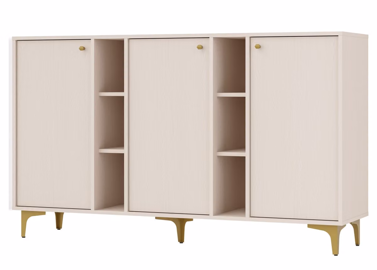 Cassettiera larga IROS 1 - beige / oro