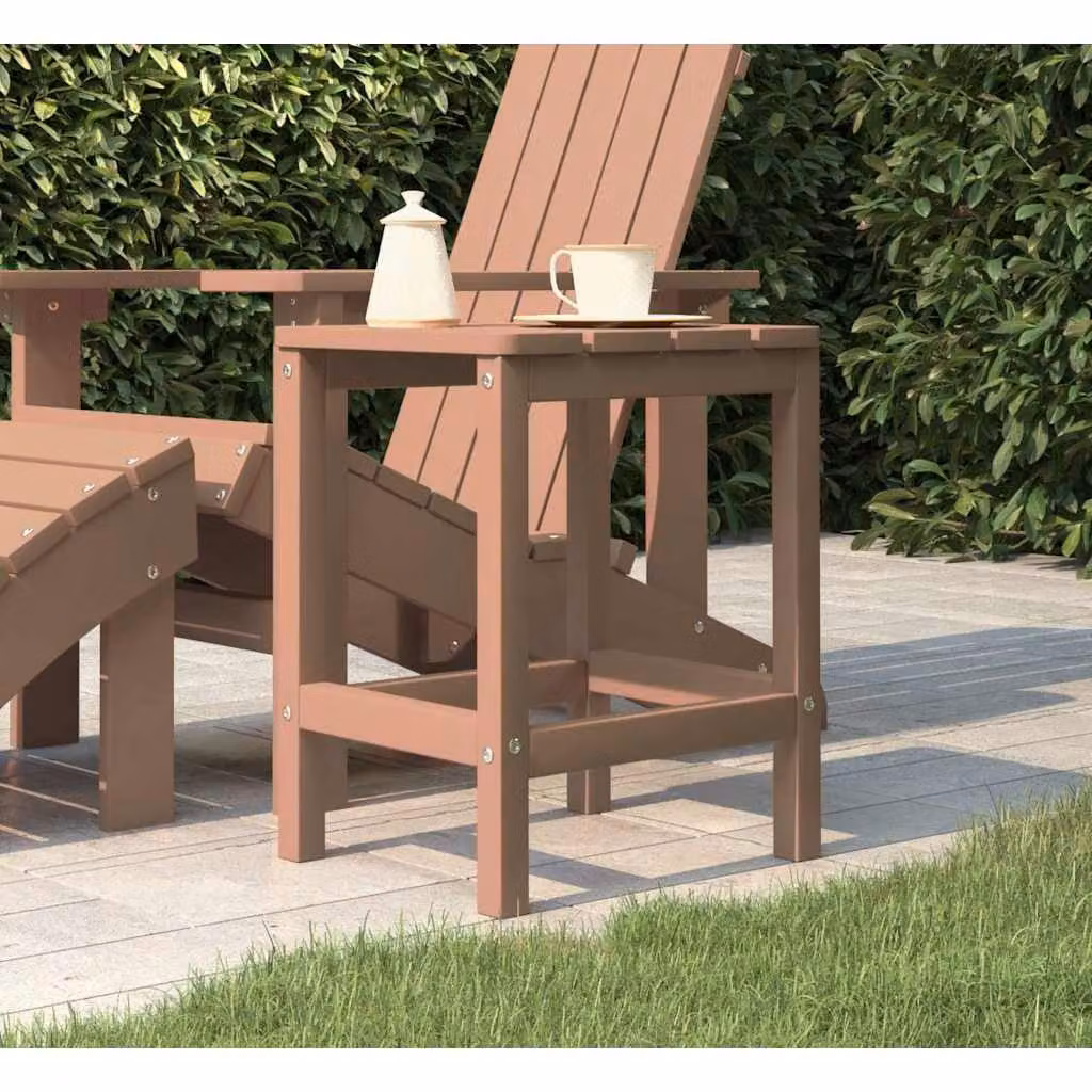 vidaXL Tavolo da Giardino Adirondack in HDPE Marrone L/P/H: 38 x 38 x 46 cm