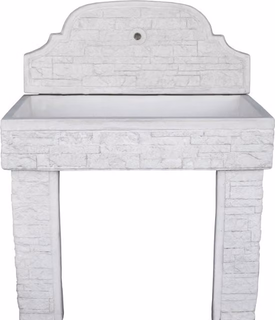 Pilozza lavabo serie muraglietto 100 x 50 x h.20 cm completa piedi frontalino