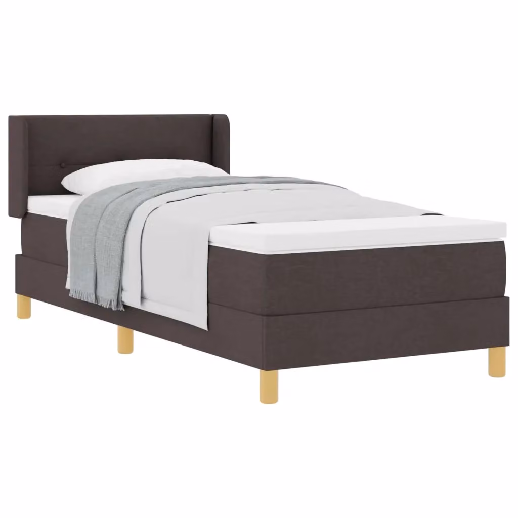 Letto a molle moderno vidaXL con testiera in tessuto marrone L/P: 90 x 200 cm – 2