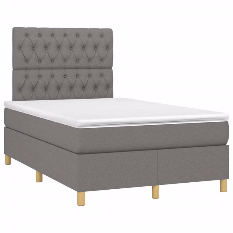 Maison Exclusive - Giroletto a Molle con Materasso Grigio Scuro 120x190cm Tessuto