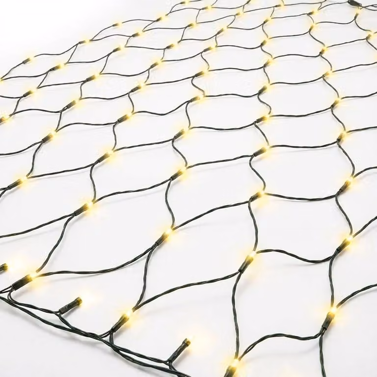Catena luminosa a LED, dimensioni 3x3 metri, 200 LED bianco caldo, con timer, grado di protezione IP44, adatta per uso esterno