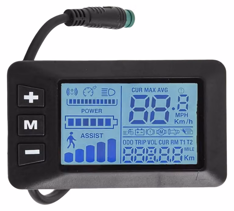 Display LCD a 5 pin, impermeabile, per batterie di e-bike da 24V/36V/48V