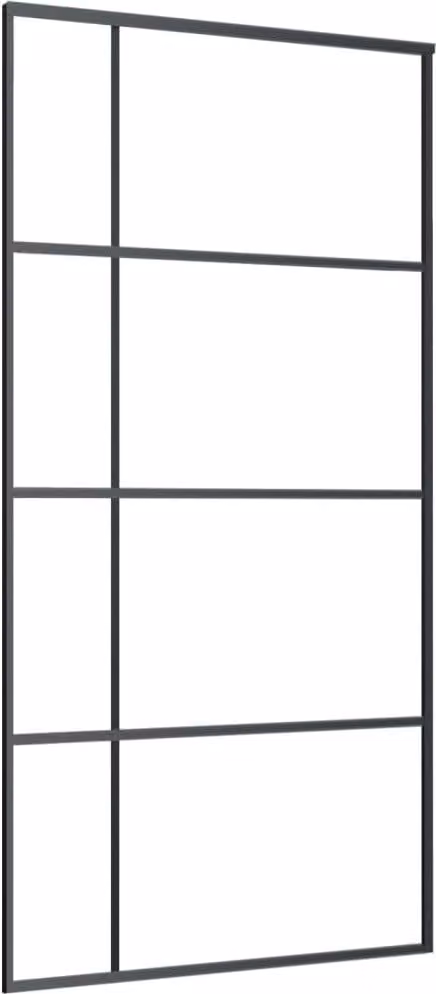 Porta Scorrevole in Vetro ESG e Alluminio 102,5x205 cm Nera