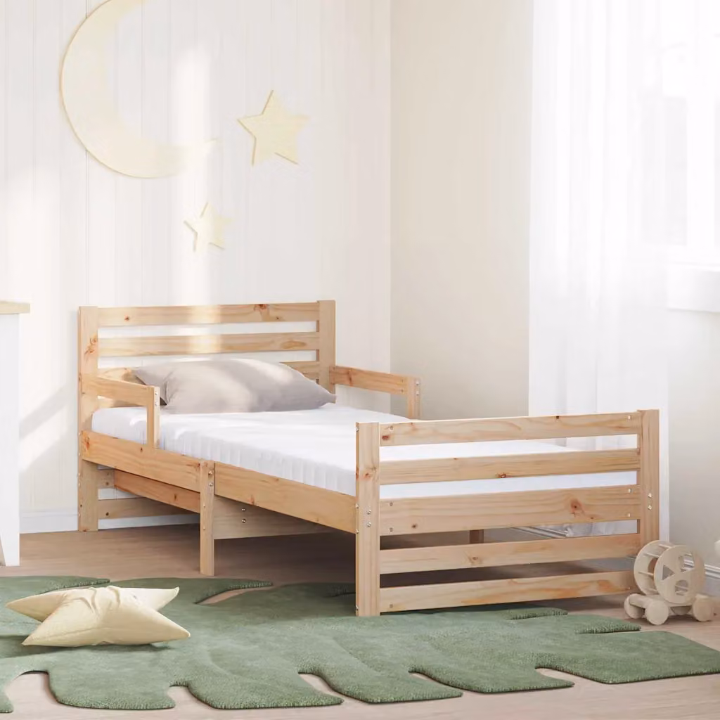 Struttura letto per bambini vidaXL in pino massello marrone 80 x 200 cm