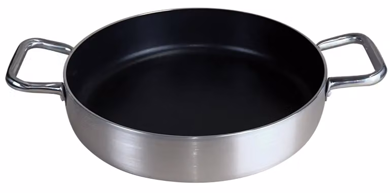 Tegame in alluminio antiaderente Basic per induzione con manico in acciaio inox, spessore 3 mm, diam. 40 cm