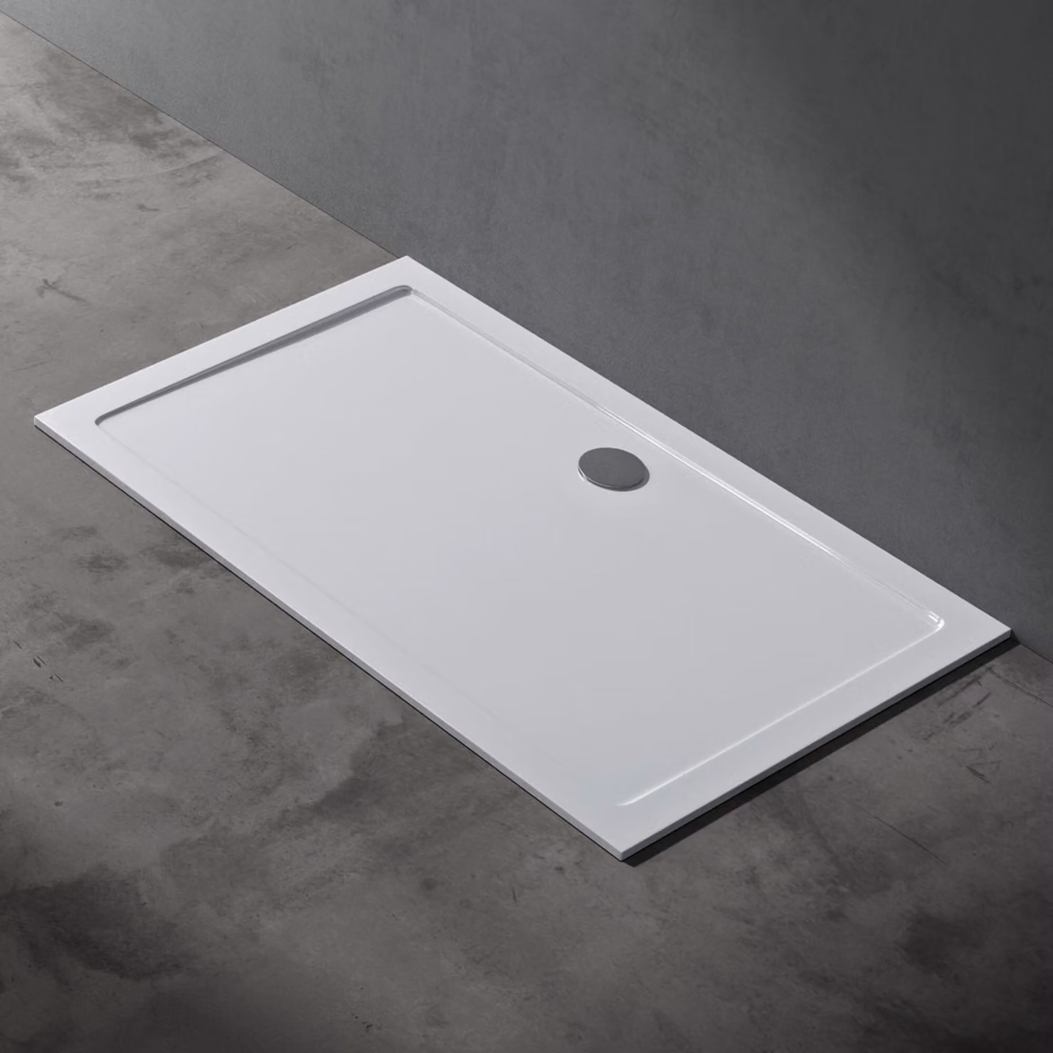doporro Piatto Doccia 90x140 cm Rettangolare in Acrilico Rinforzato Bianco Lucido, Altezza 4 cm Ultrasottile, con Piletta di Scarico Cromata Inclusa - Faro2