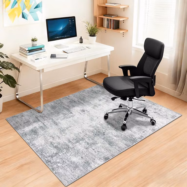 Scrivania moderna astratta, ideale per pavimenti in legno, dimensioni 120 x 150 cm