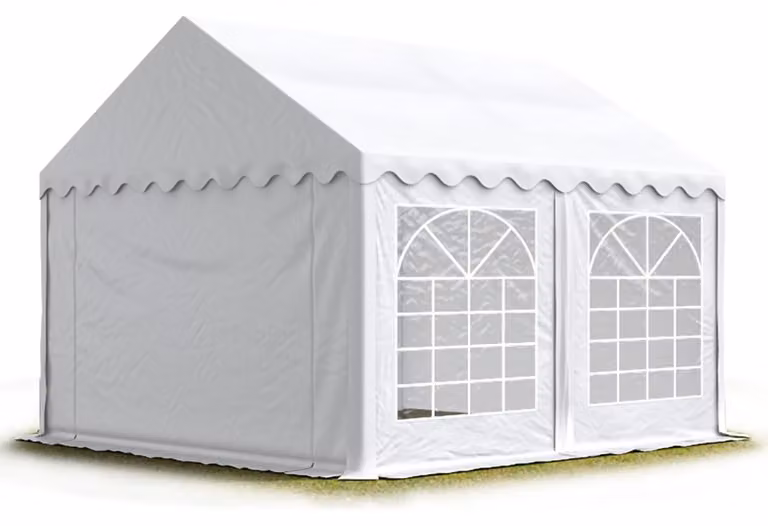 TOOLPORT Tendone per feste 5x4 m PVC bianco 100% impermeabile Tendone da esterno Tenda party