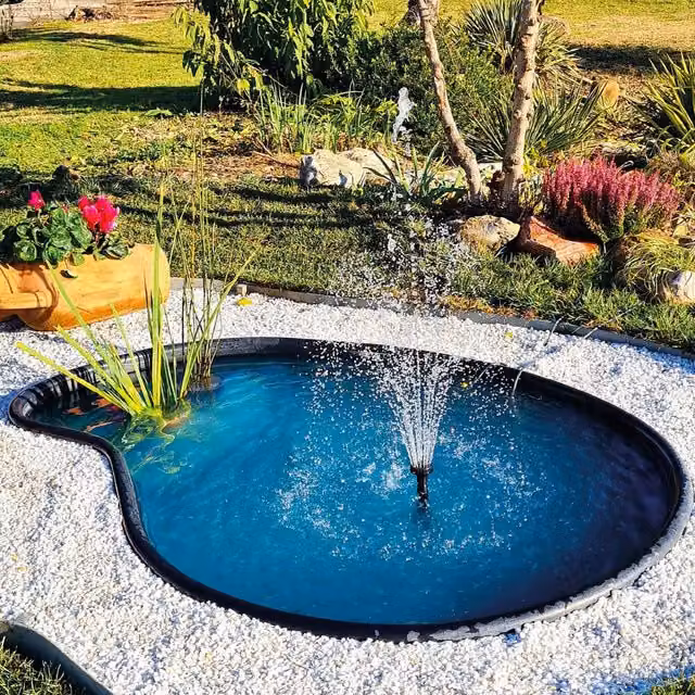 Laghetto Artificiale Nero da Giardino 195x140x50 cm 780 Litri