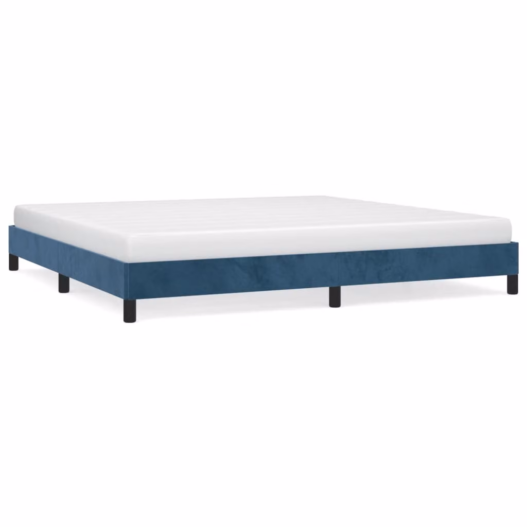 Giroletto senza Materasso Blu Scuro 200x200 cm in Velluto