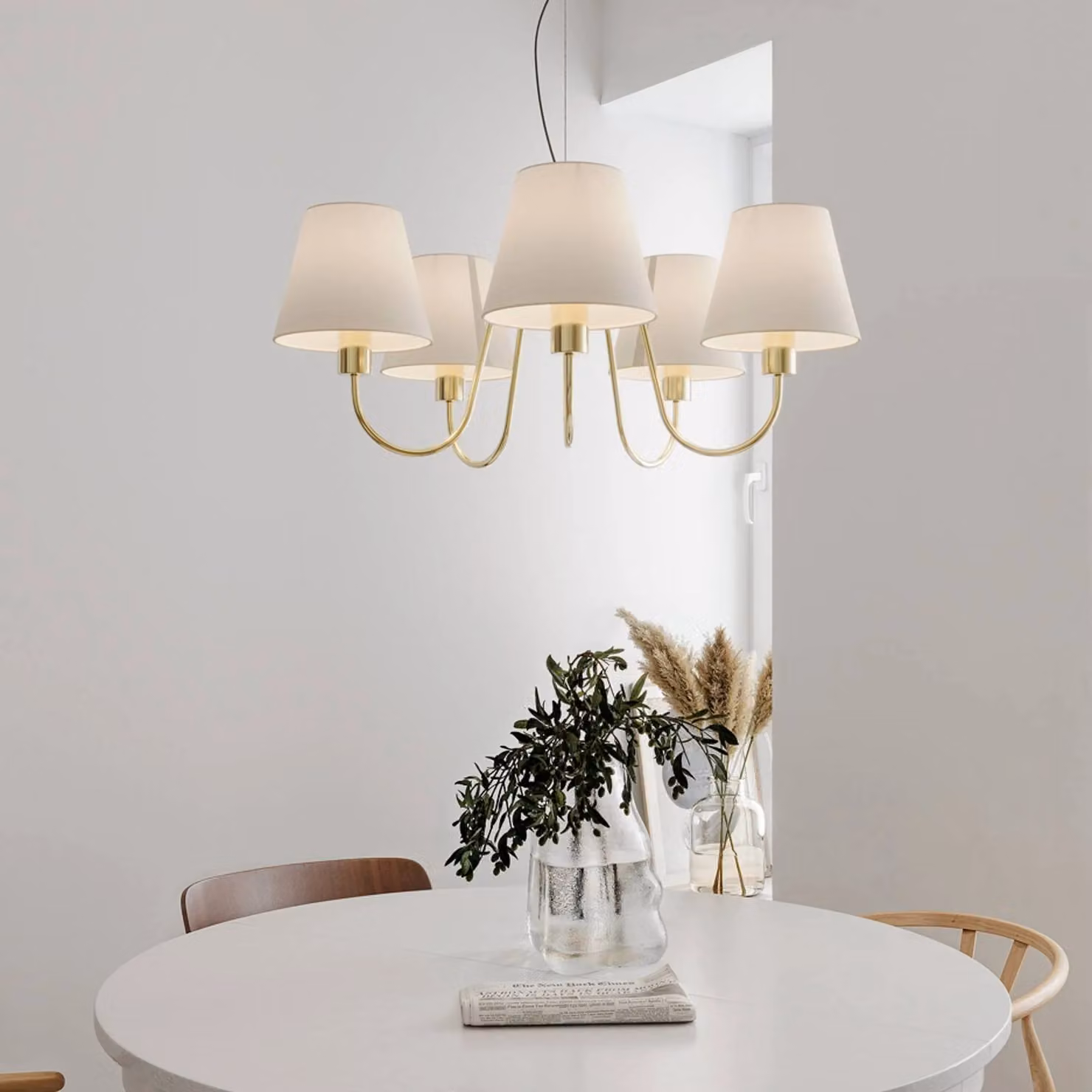 By Rydéns Lampadario a soffitto Lynx, dimmerabile, Ottone / Oro, Soggiorno / Sala da pranzo, Metallo, Lampadario