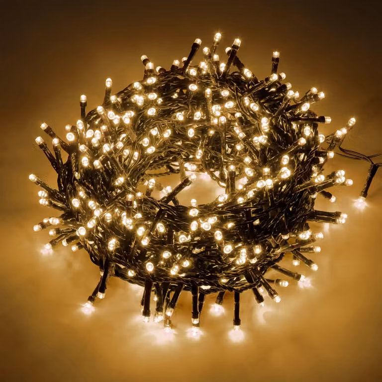 Dictrolux Catena Luminosa Compact con 500 LED Bianco Caldo, Lunghezza: 25 m