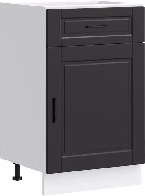 Mobile da cucina in legno composito nero regolabile 50 x 46 x 81,5 cm pratico contenitore in stile moderno 02_0050263