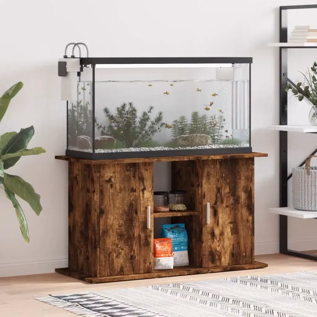 Supporto Acquario in Legno Rovere Fumo CFW5079291 L: 101 cm, P: 41 cm, H: 58 cm – 2