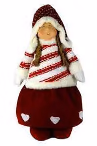 Bambina in Tessuto rosso cm 32x14xh76/98