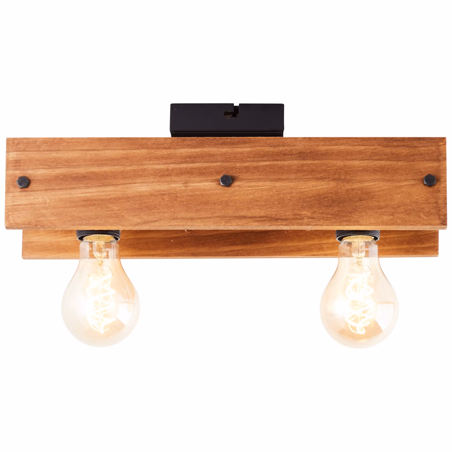 BRILLANTE Plafoniera Calandra 2 fiamme legno nero 99449/76