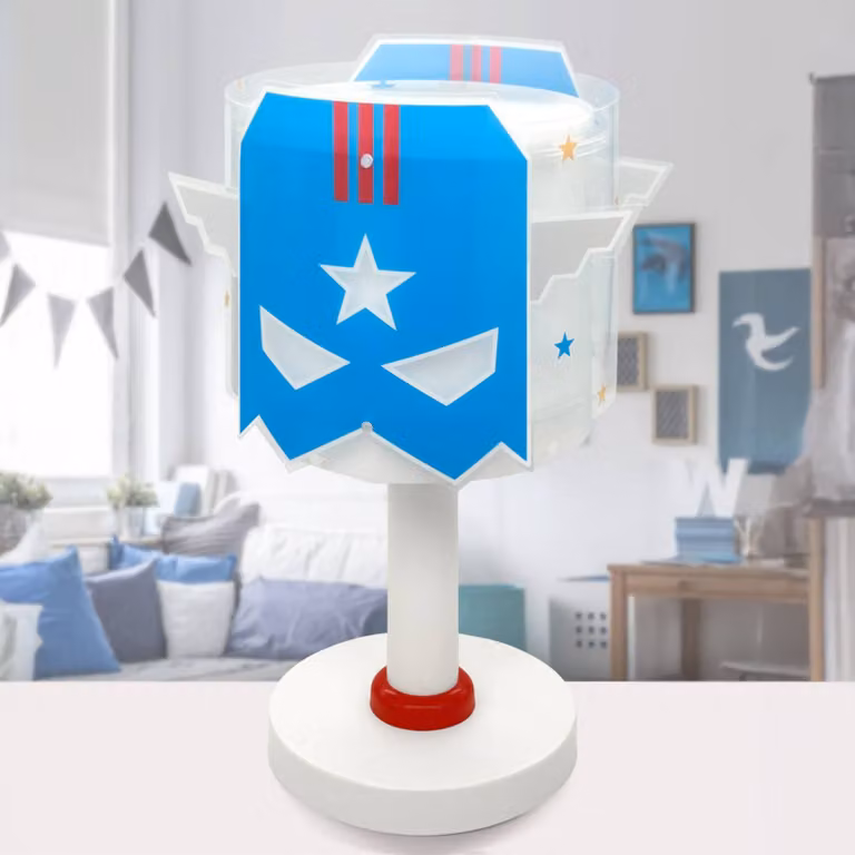 Dalber Lampada da tavolo Blue Hero, Blu, Cameretta, Plastica, Lampada da tavolo