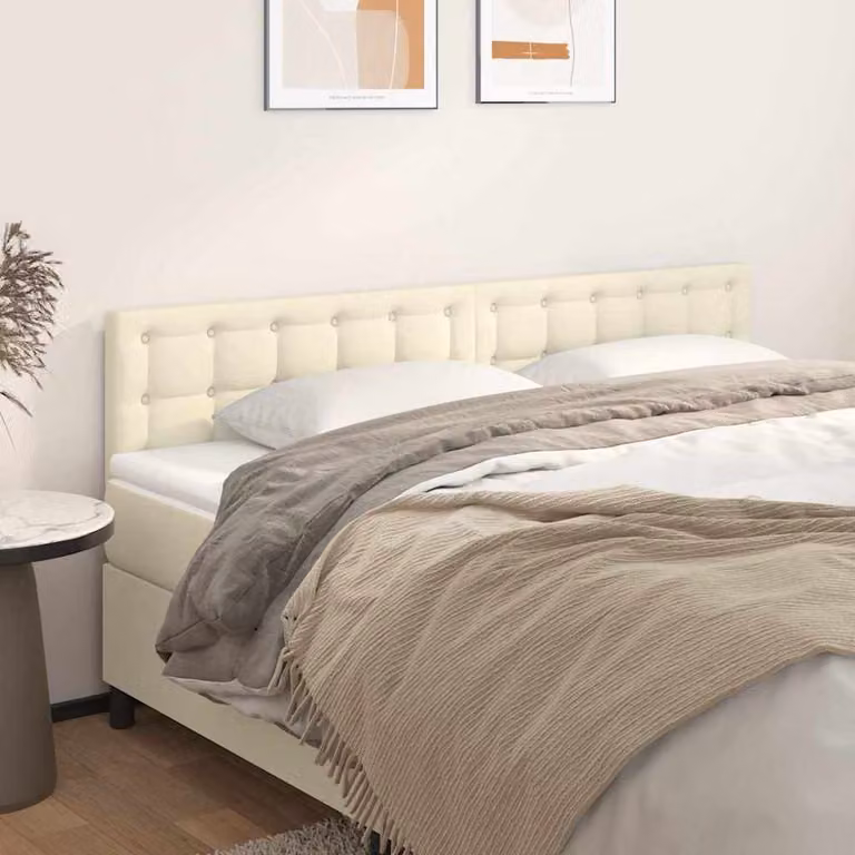 Testiera per letto vidaXL in similpelle beige, L 180 x P 5 x H 78/88 cm