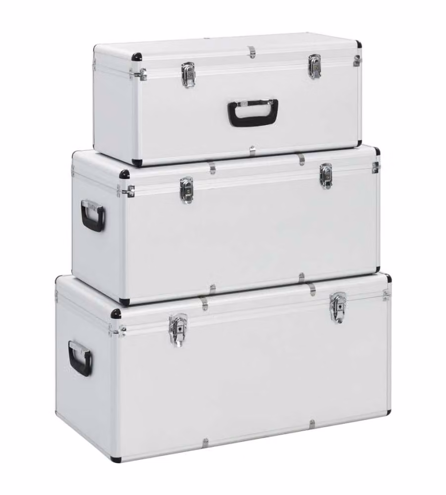 Valigette 3 pz in Alluminio Argento