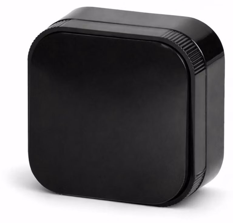 Interruttore a parete RT1, nero, a 1 modulo, 250V/10A, dimensioni 64x64x35 mm