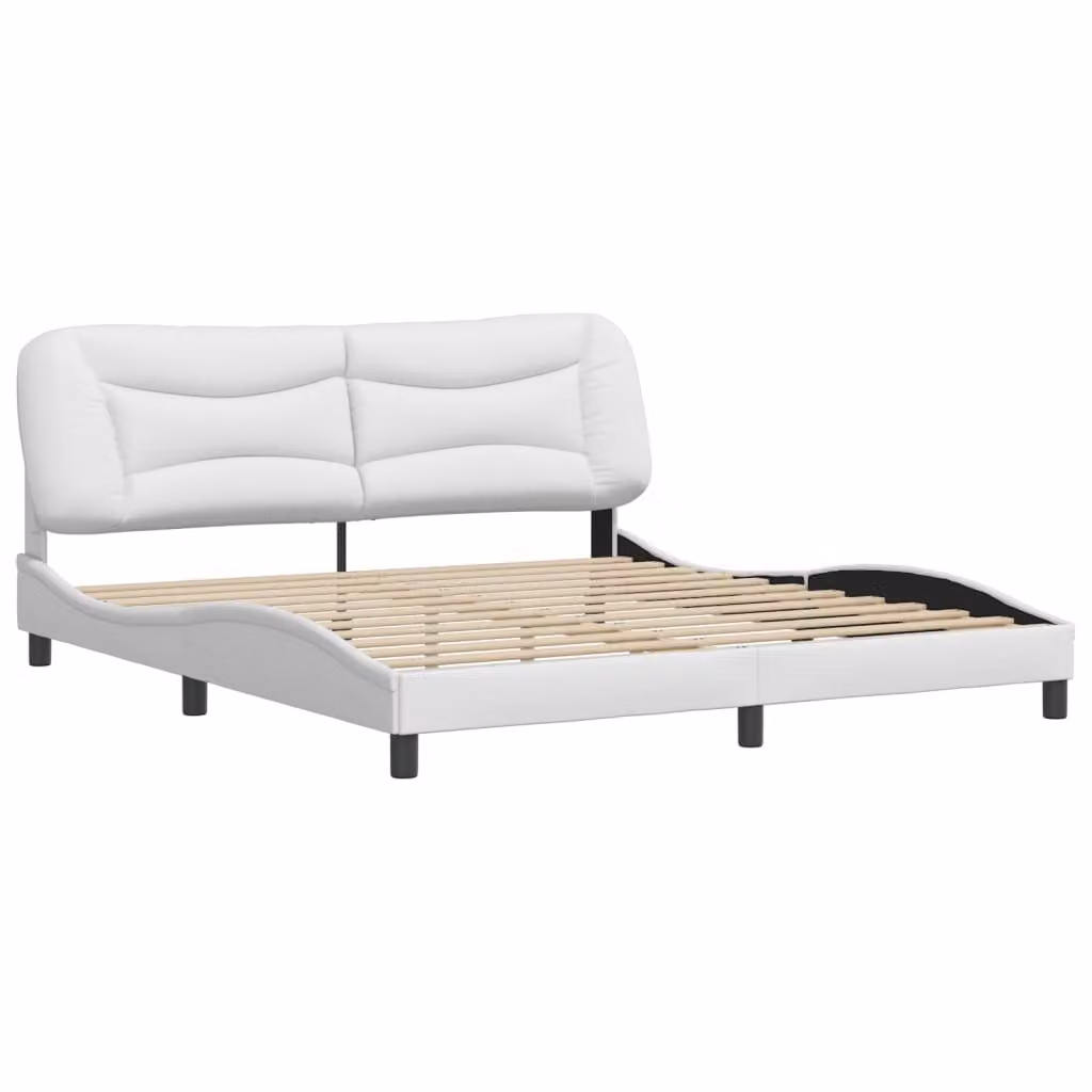 Giroletto senza Materasso Hvar Bianco 180x200 cm in Pelle finta