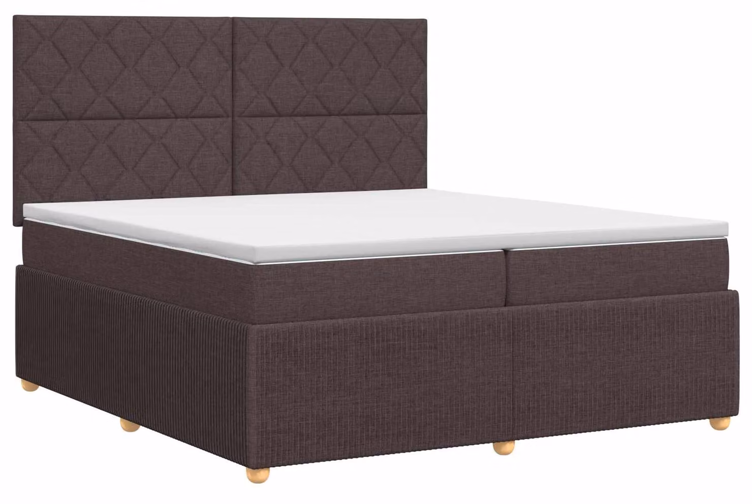 Letto a molle con materasso marrone scuro 200 x 200 cm in tessuto