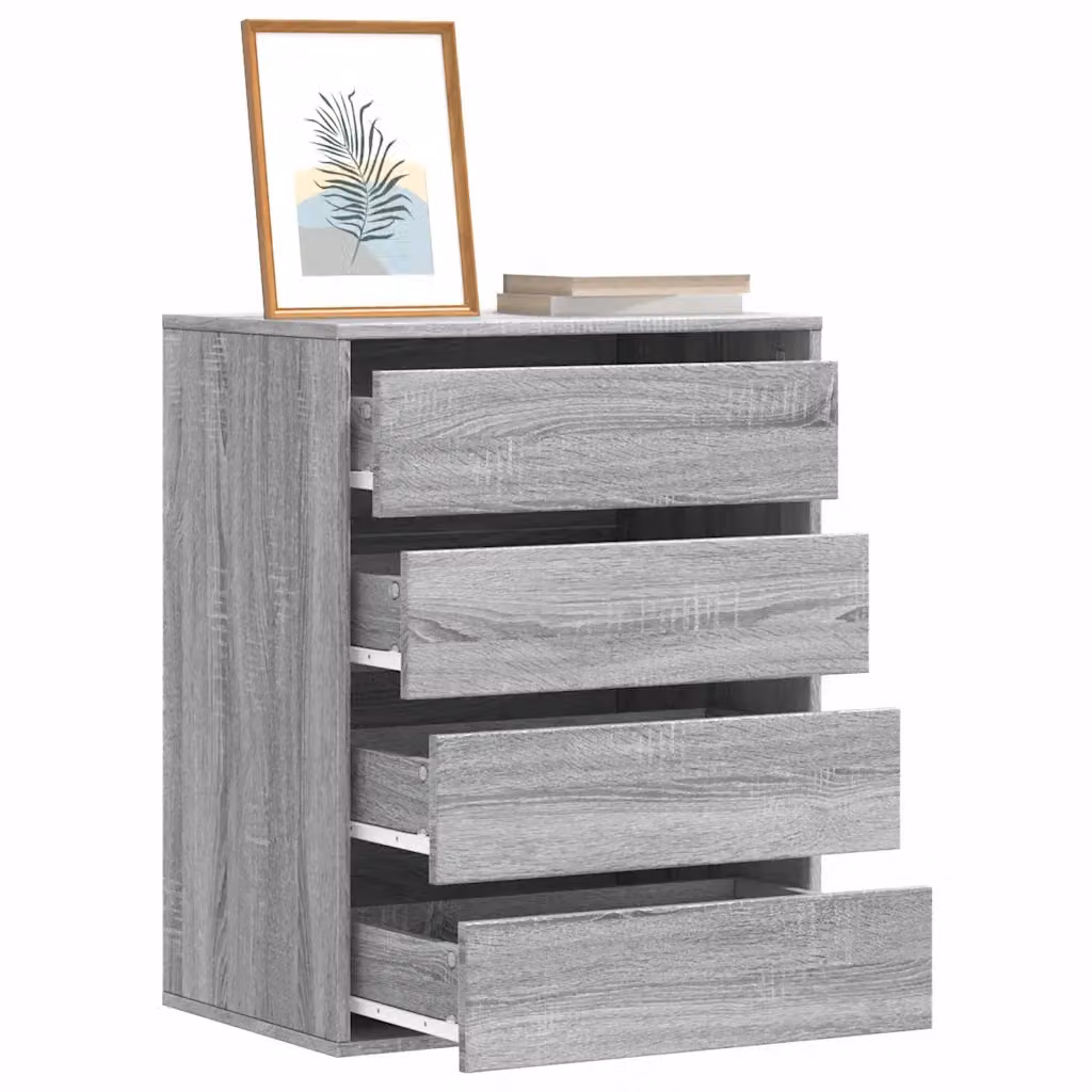 Cassettiera Angolare vidaXL Grigio Sonoma in Legno Multistrato L: 60 cm, P: 41 cm, H: 76 cm