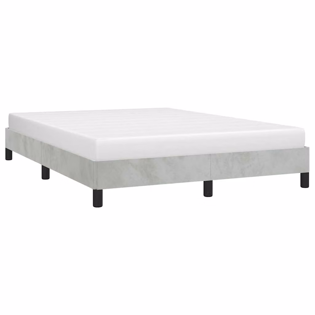 Struttura letto matrimoniale imbottita vidaXL in velluto grigio con doghe in legno L: 155 cm, P: 206 cm