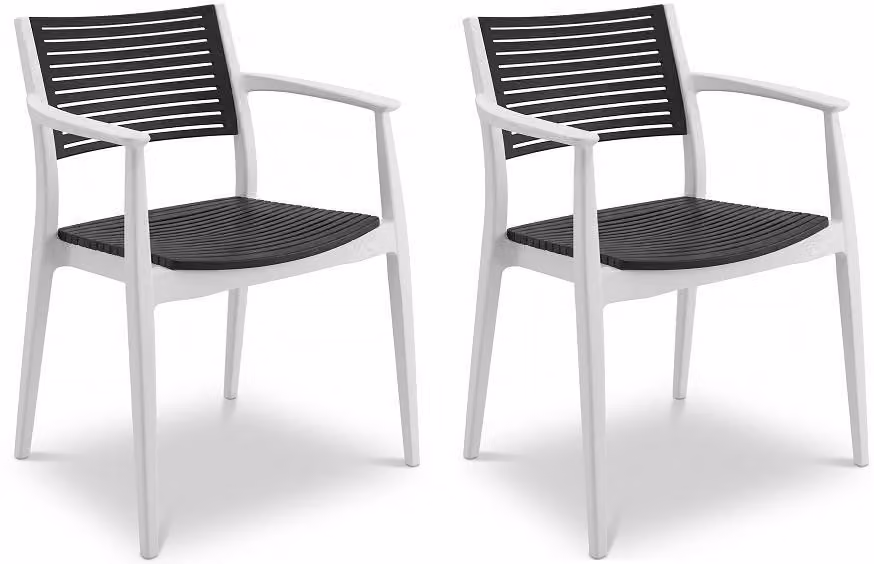 Sedie in plastica, 2 pezzi, design moderno, seduta e schienale traforati, disponibile in diverse colorazioni