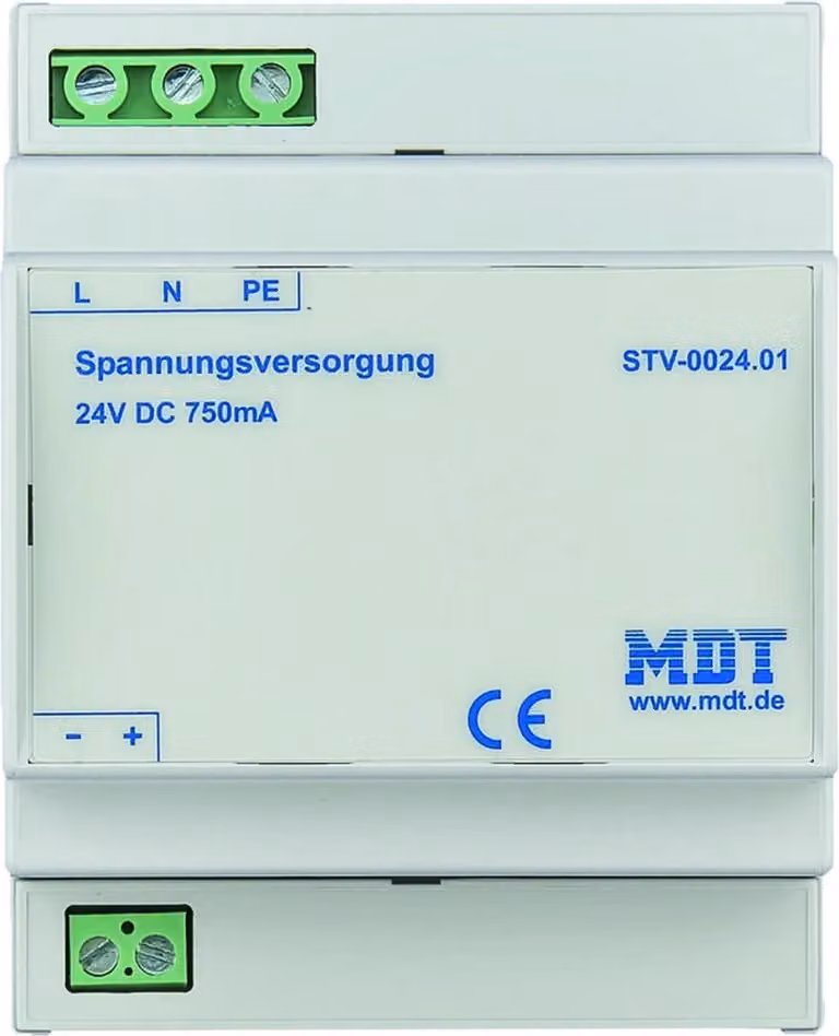 Alimentatore MDT, 4TE, REG, 750 mA, 24 V CC SELV, 1 pz.