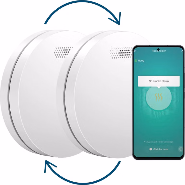 Aroha Smart Connect & Link Rilevatore di Fumo Collegabile e WiFi - Batteria da 10 Anni, Sensore Fumo WiFi Con App Tuya & Smartlife - Allarme Anticendio - 2 pezzi