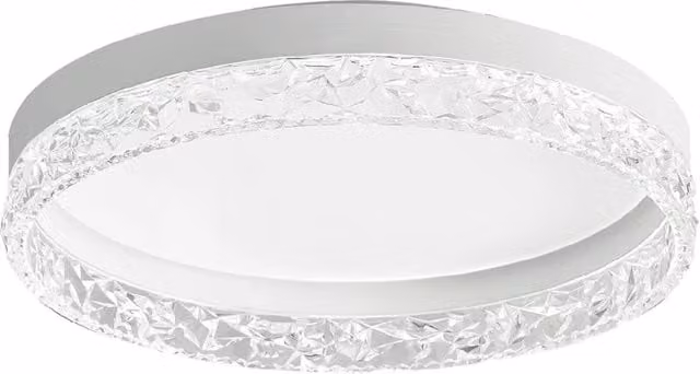 Plafoniera LED Italux moderna bianca e trasparente con telecomando e funzione dimmabile, Diametro: 50 cm