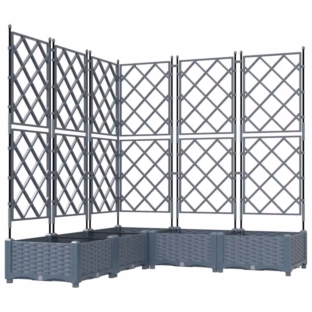 Set di 5 fioriere da esterno vidaXL in acciaio grigio chiaro L/P/H: 120 x 120 x 125,5 cm – 2